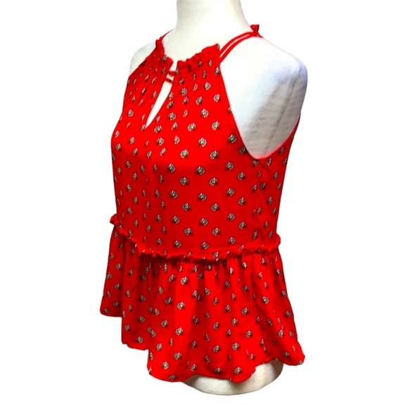 Loft Floral Peplum Hem Halter Blouse - Picture 3 of 5